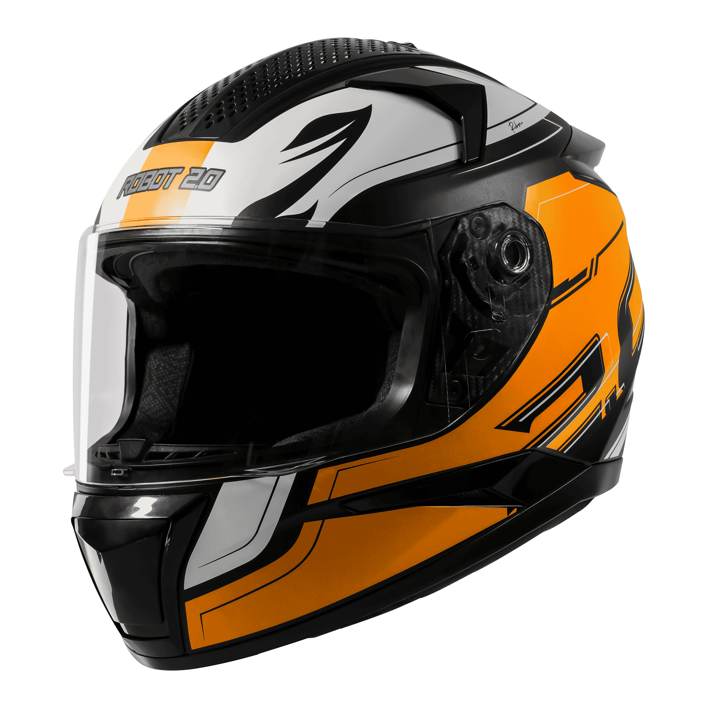 SBH-35 DOT ROBOT 2.0 REBORN MAT BLACK WITH ORANGE